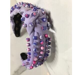 La Bella Lavender Bead Embellished Knotted Headband